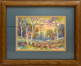 Malm, Alba (1897-1986) untitled fall landscape watercolor
