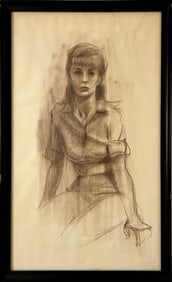 Attributed to Barham, Doran (1926-1999) woman, conte crayon