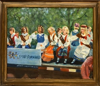 Erickson, Mary "Swedish Brownie Scouts" oil on linen