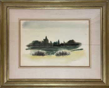 Sanderson, Charles (1925-1993) untitled landscape, watercolor