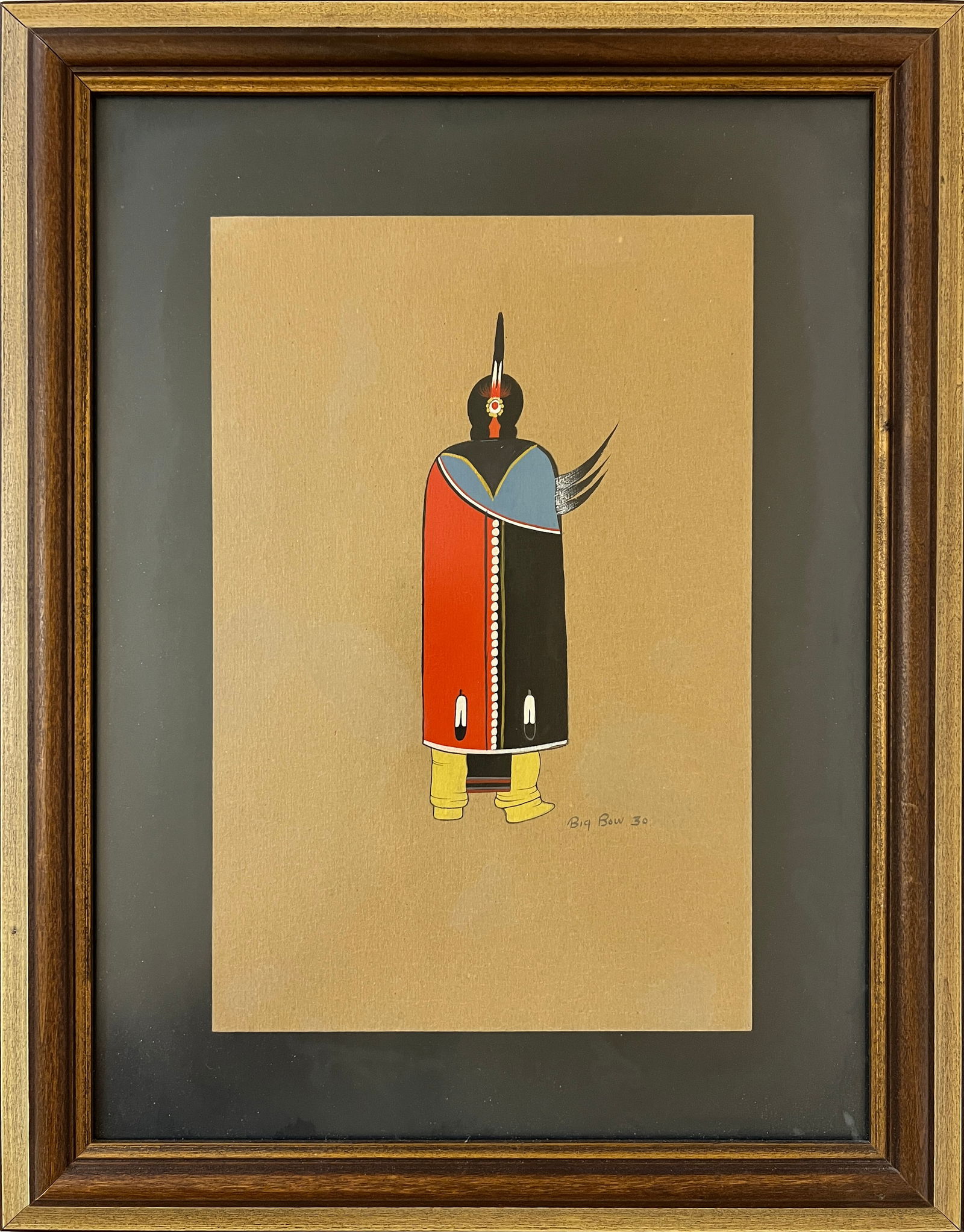 Big Bow, Woody (1914-1988) Native American warrior, 1930 gouche on paper (1 of 4)