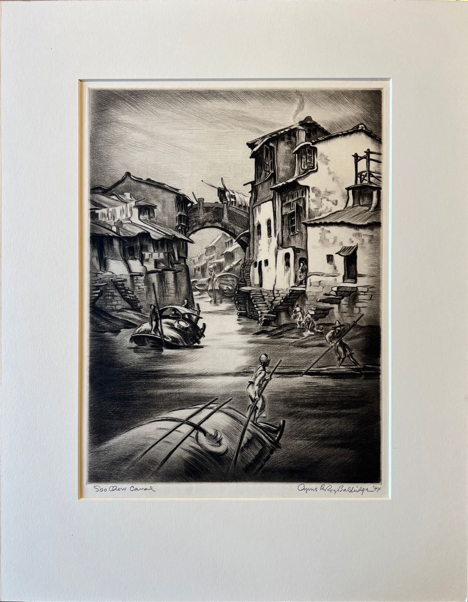 Baldridge, Cyrus LeRoy (1889-1977) Soo Chow Canal, 1944 drypoint