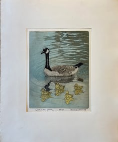 Bebb, Maurice (1891-1986) Canadian Geese, 1979, 4-plate color aquatint and soft ground etching
