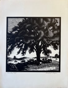 Logan, Herschel (1901-1987) Noonday Rest, block print