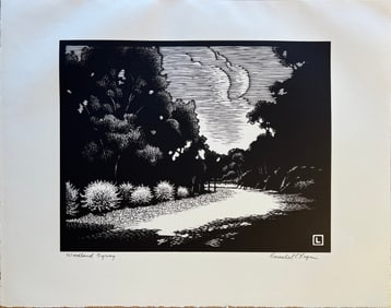 Logan, Herschel (1901-1987) Woodland Byway, block print