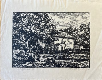 Johnson, Thomas B. (1890-1968) The Old Farmhouse, 1925 lithograph