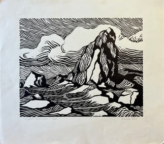 Green, Elizabeth Farrar (1900-2000) Pointing Rock, 1926 block print