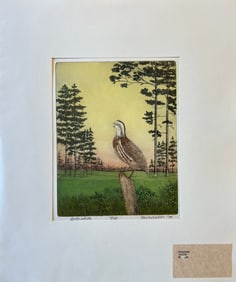 Bebb, Maurice (1891-1986) Bob-white, 1979, 4-plate color aquatint and soft ground etching