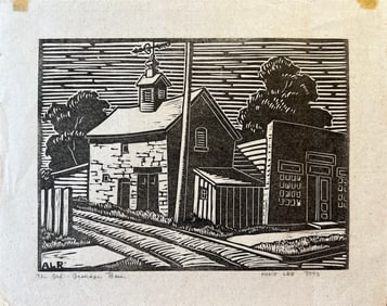 Ross, Annie Lee (1909-1978) The Old Cottege Barn, block print