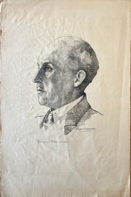 Bannelier, Yvonne (1906-) untitled portrait of Birger Sanzen, lithograph