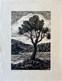 Kennedy, Della J (1887-1967) Cottonwood, block print