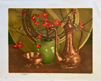 Bebb, Maurice (1891-1986) Copper, 1952, 4-plate aquatint and soft ground etching on paper