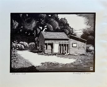 Logan, Herschel (1901-1987) Old Corn Crib, block print