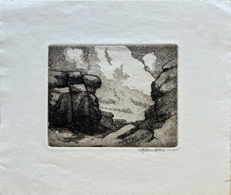 Seward, Coy Avon (1884-1939) untitled canyon rocks, etching