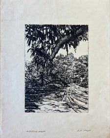 Malm, G.N. (1869-1928) Weeping Willow, 1925 etching