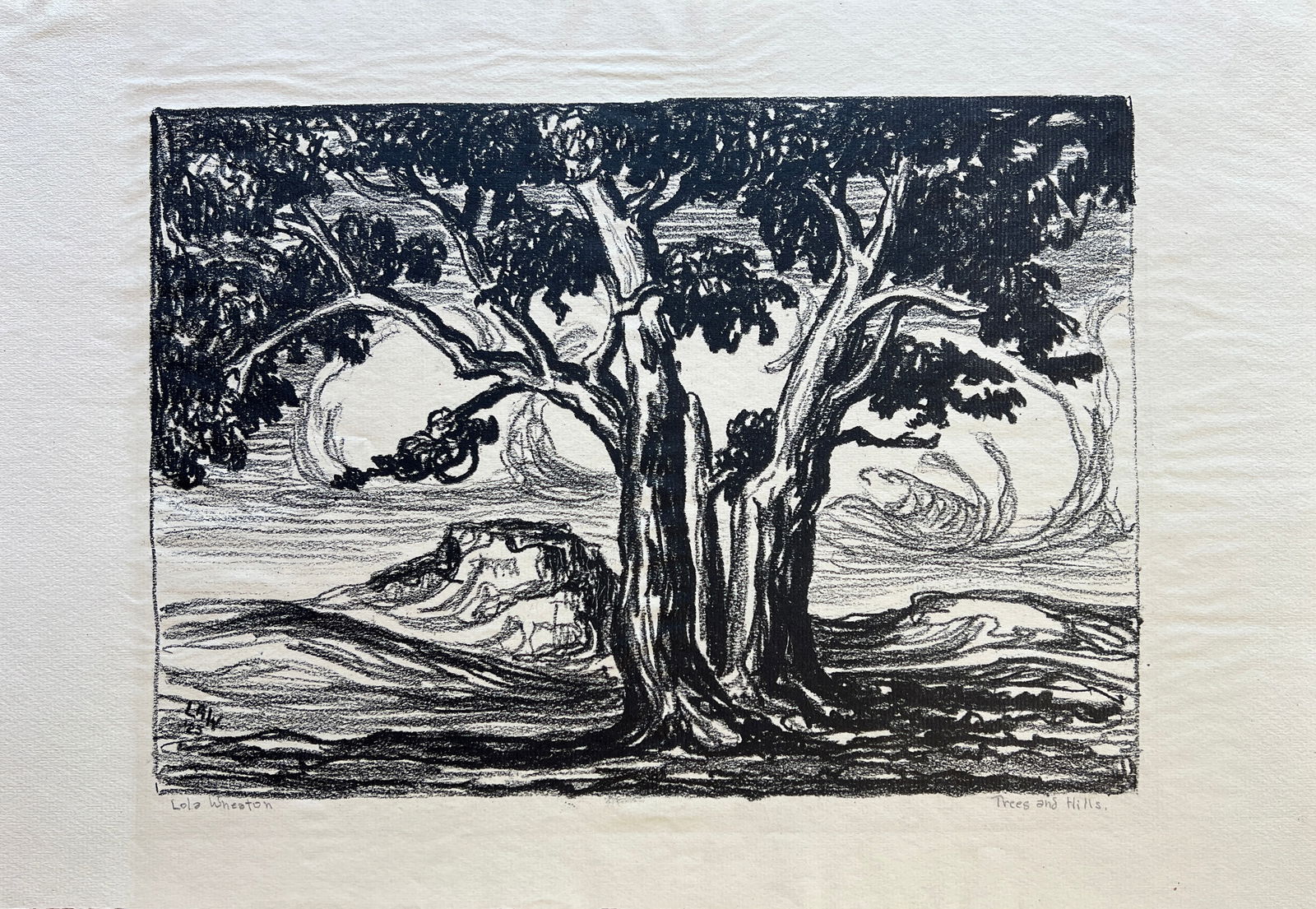 Wheaton, Lola (1900-1958) Trees and Hills, lithograph (1 of 5)