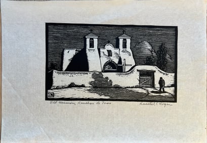 Logan, Herschel (1901-1987) Old Mission, Ranchos de Toas, block print