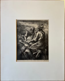 Jones, Joe (1909-1963) Missouri Wheat Farmers, 1938 lithograph