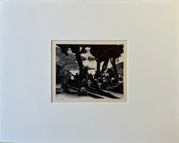 Leighton, Clare (1901-1989) Net Menders, 1933 wood engraving