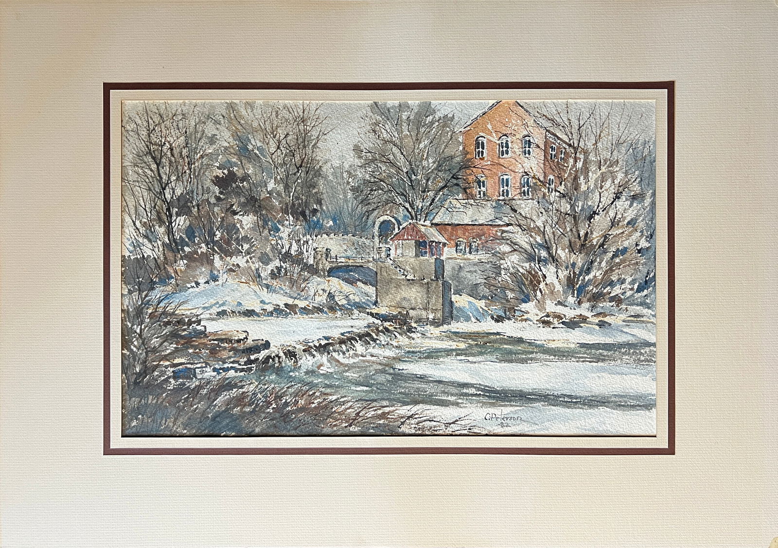 Peterson, Carl (1919-2009) Old Mill, 1982 watercolor