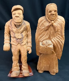 Pearson, Anton (1892-1967) Old couple, woodcarvings
