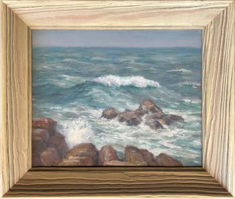 Rogers, Charles (1911-1989) Rolling on a Reef, Monhegan Is. ME, oil on board