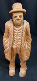Pearson, Anton (1892-1967) Old man with fedora, woodcarving