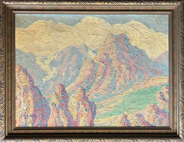 Rein, Leo E (1906-1984) "Scene in Mtns of Colorado" 1930 oil on canvas