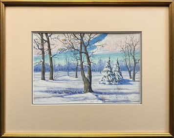 Gunnerson, Oscar (1884-1962) winter, oil on canvas board