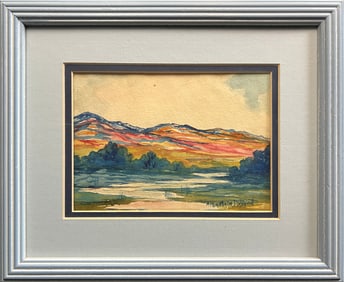 Malm, Alba (1897-1986) colorfulhills, watercolor