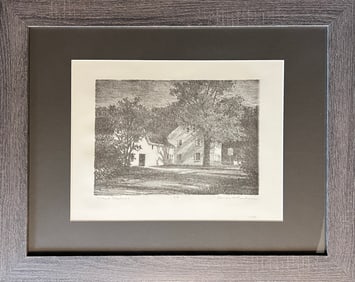 Barham, Doran (1926-1999) lithograph, Village Shadows