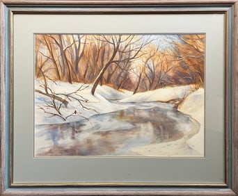 Forsberg, Maleta, winter landscape, 1980 watercolor