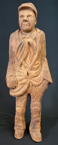 Pearson, Anton (1892-1967) tall man with cap, woodcarving