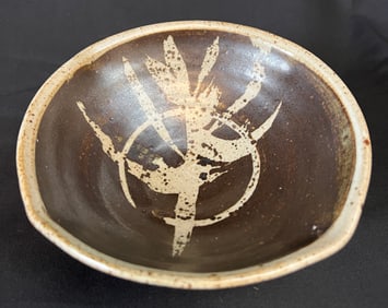 Kahmeyer, Ray (1930-2007) grey/brown bowl, stoneware