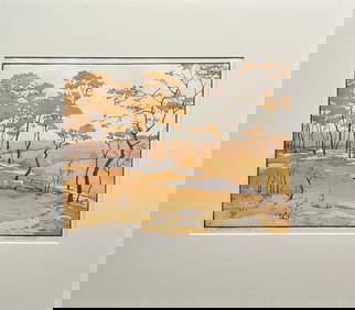 Hall, Norma Bassett (1889-1957) "62/78, Persimmons and Sumac" color wood cut (1 of 6)
