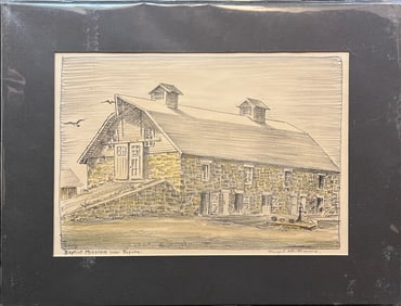 Whittemore, Margaret (1897-1983) "Baptist Mission near Topeka" handcolored lithograph