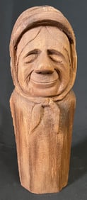 Pearson, Anton (1892-1967) bust of old woman, woodcarving