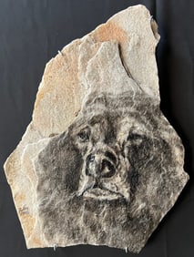 Saez, Felix, Bear, 1998 pigment wash on rstone