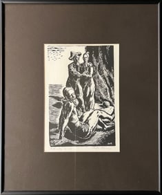 Raymer, Lester (1907-1991) "Entr'acte" 50-38 linoleum cut