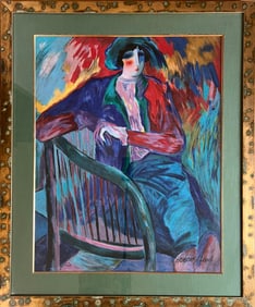 Wood, Barbara, seated woman, serigraph