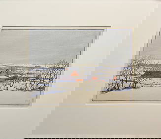 Hall, Norma Bassett (1889-1957) "Ed.50, Jontra Farm" color wood cut (1 of 7)