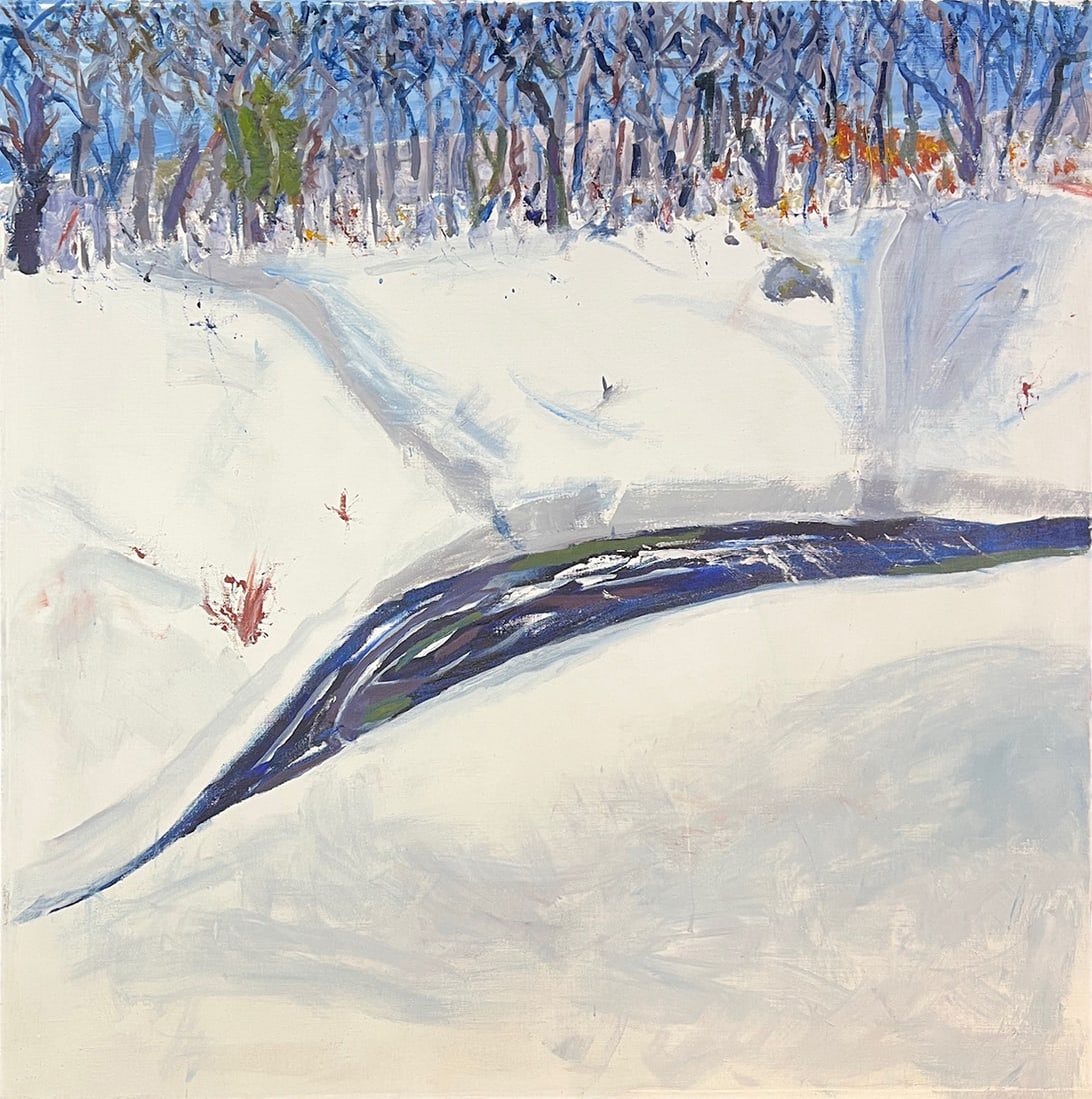 Thibodeau, Richard (1935-2022) acrylic on linen, Along the Smoky: Thibodeau, Richard (1935-2022) acrylic on linen, Along the Smoky, no visible signature, good condition, canvas size: 42 x 42 inches. Thibodeau studied painting at Northern Arizona University and Highl