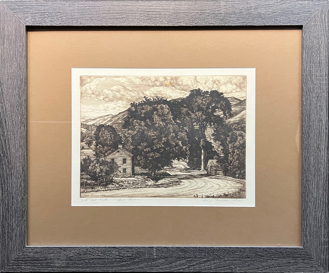 Lucioni, Luigi (1900-1988) etching, farmstead (1 of 5)