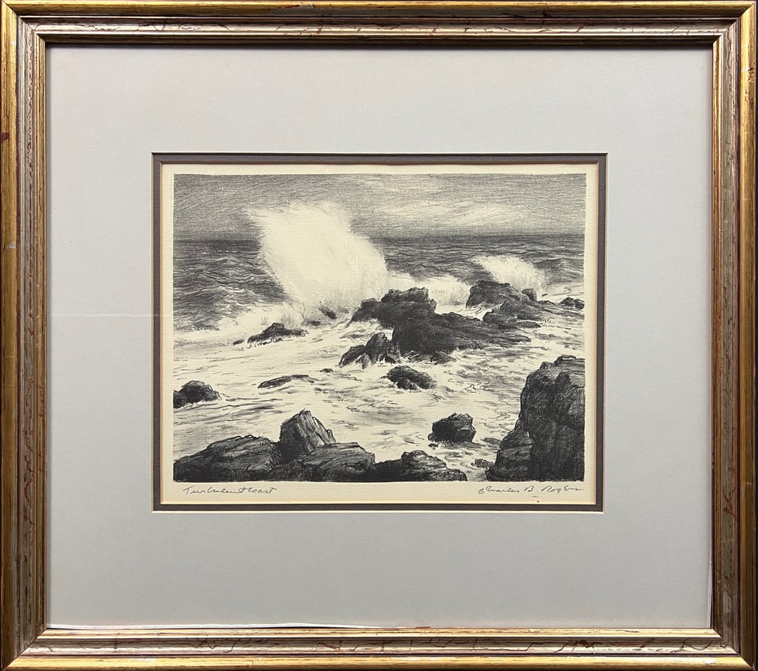 Rogers, Charles B (1911-1987) lithograph, Turbulent Coast (1 of 5)