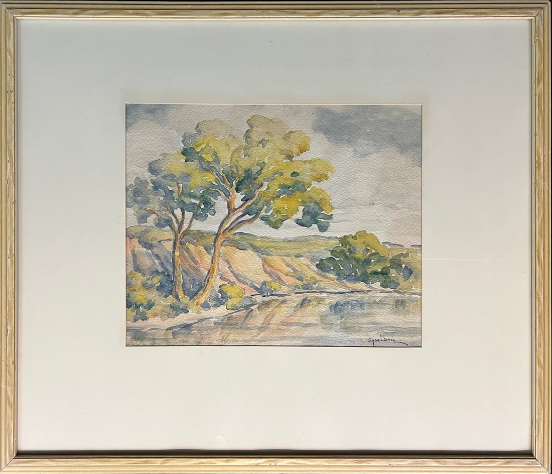 Larson, Signe (1908-1993) watercolor, untitled Smoky Hill River (1 of 4)