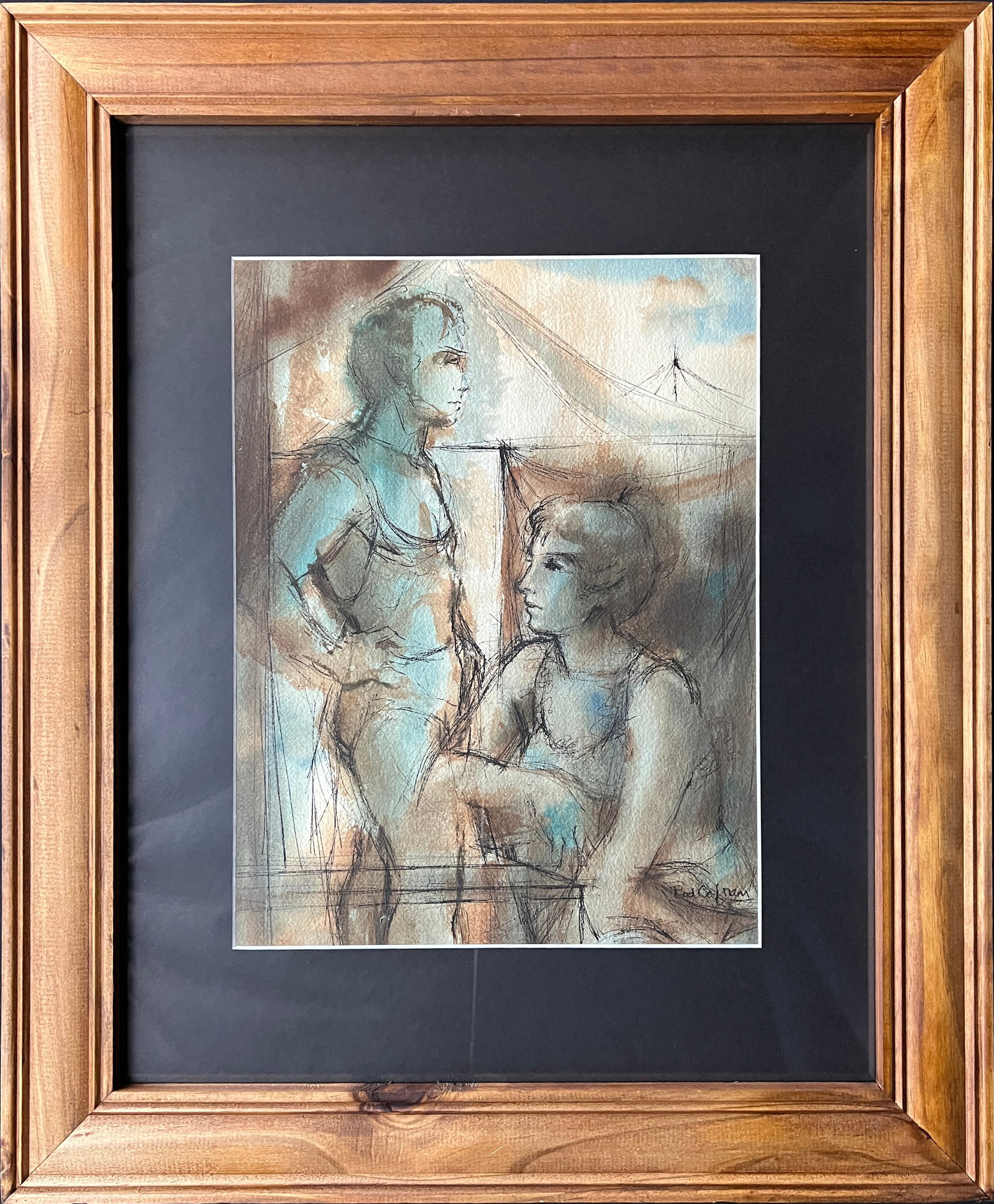 Cofran, Rod (1924-1994) mixed media, circus performers: Cofran, Rod (1924-1994) mixed media, circus performers, signed in lower right, good condition, not examined out of frame, image size: 14.25 x 11 inches. Well known for his pen and ink drawings with go