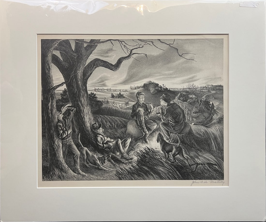 de Martelly, John Stockton (1903-1979) lithograph, Blue Valley Fox Hunt (1 of 5)