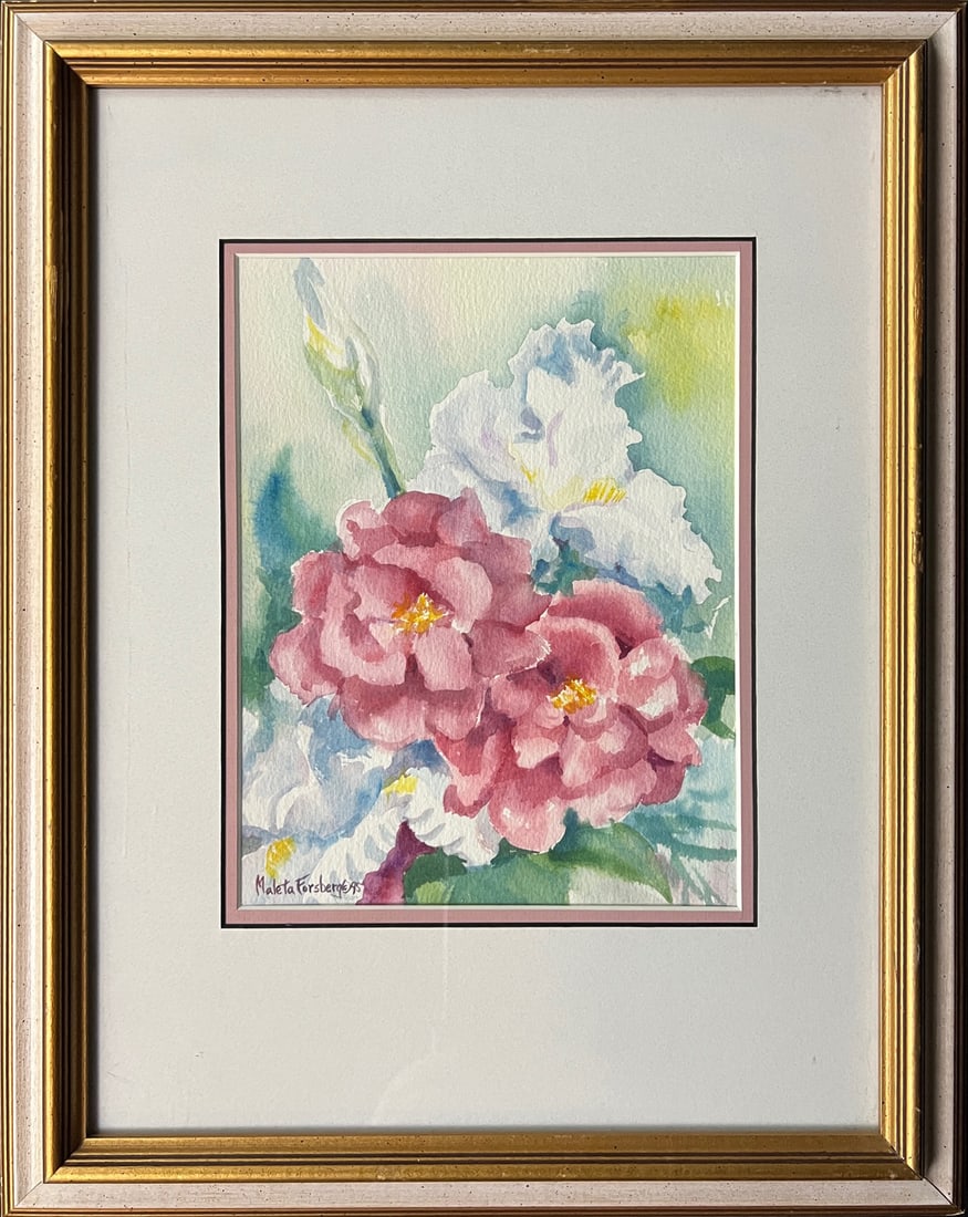 Forsberg, Maleta (1931-2025) 1995 watercolor, Iris & Peonies (1 of 5)