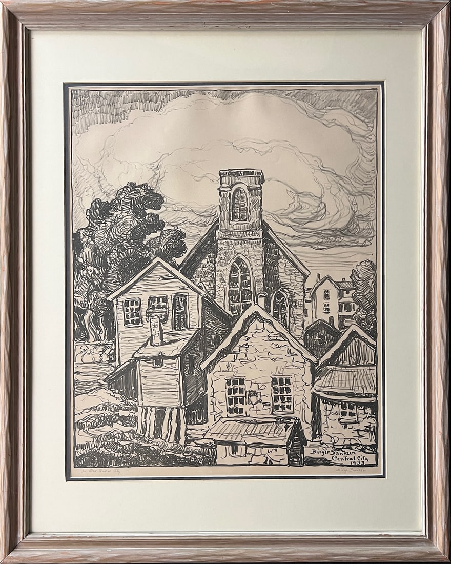 Sandzen, Birger (1871-1954) 1933 lithograph, In Old Central City (1 of 6)