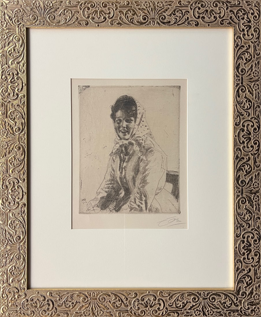 Zorn, Anders (1860-1920) 1912 etching, Skerikulla (1 of 5)